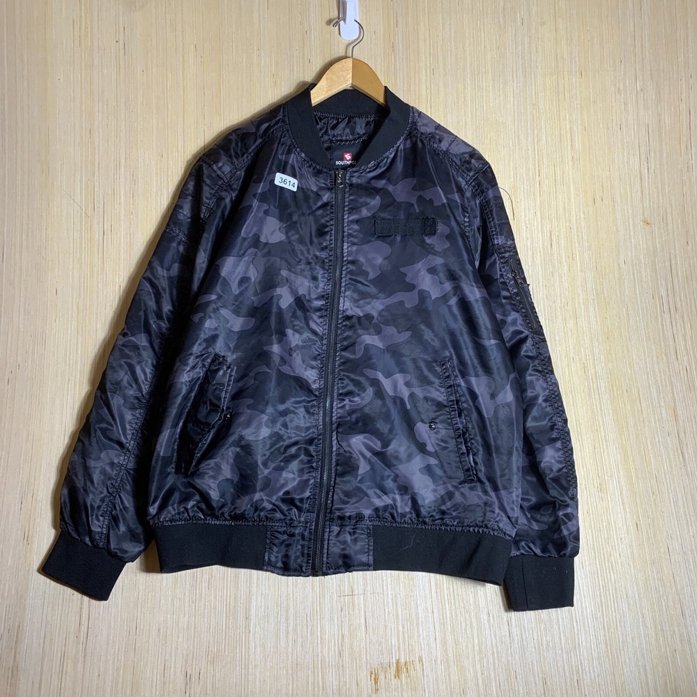 Vintage South Pole Jacket Adult Extra Large Black Camouflage Men's Zip Up Y2K